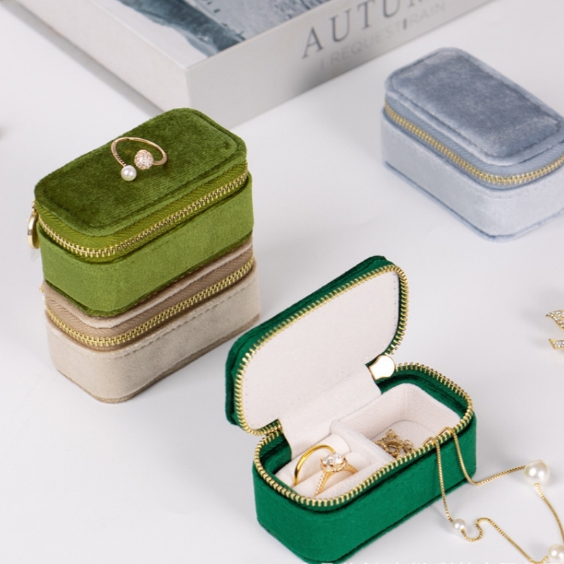 Kleines Reise-Schmuckkästchen Leder Ohrring-Organizer