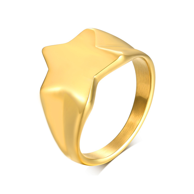 Goldfarbener Sternring aus Edelstahl