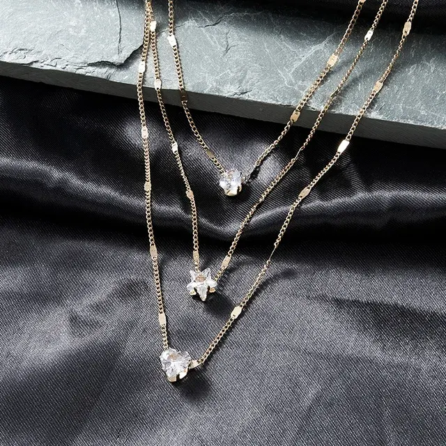 Multilayer Zirkon Anhänger Halskette für Frauen 4