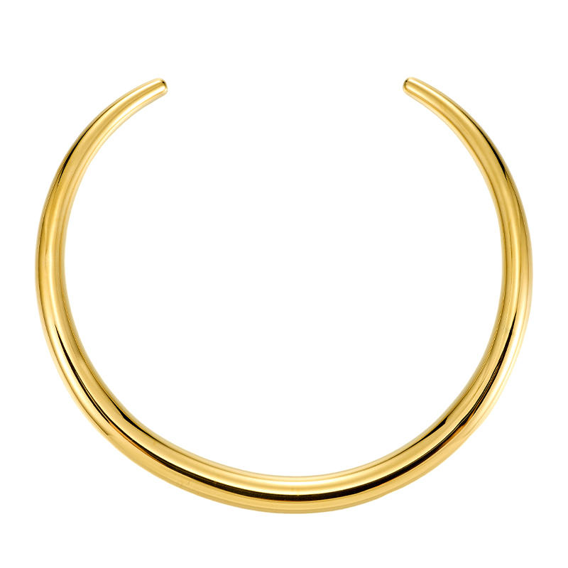 Edelstahl Choker Halskette Spiegelpoliert Statement 2