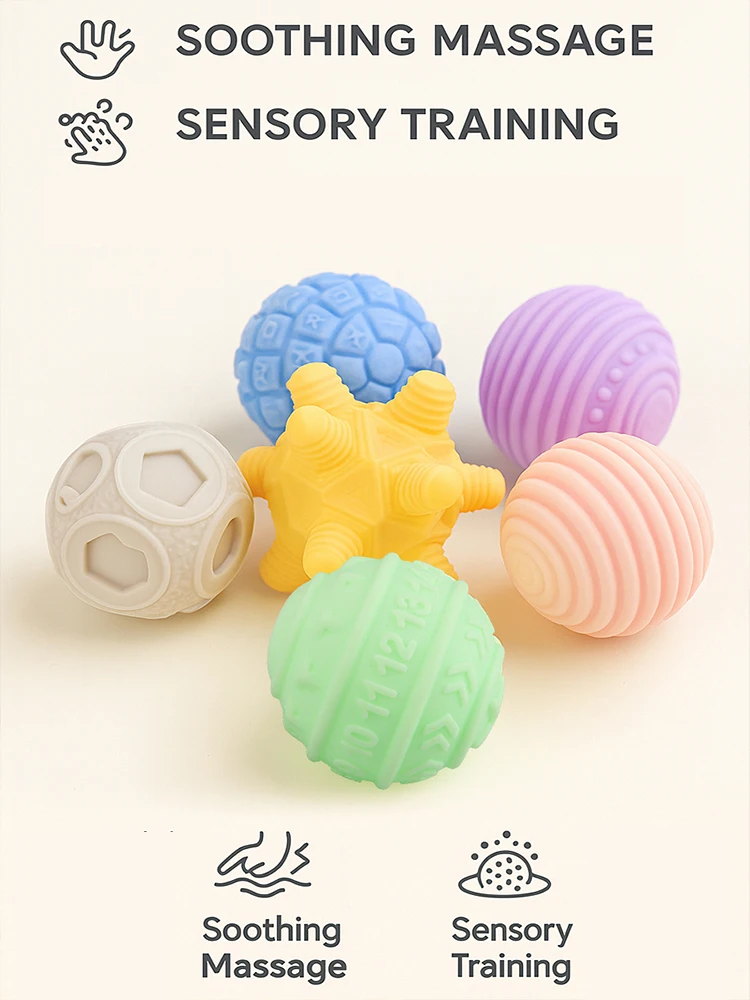 6er Set Baby Sensorikbälle Massageball 4