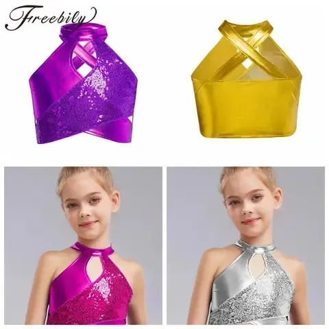 Pailletten-Crop-Top