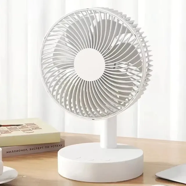 Weißer geräuschloser Tischventilator mit Timer 2