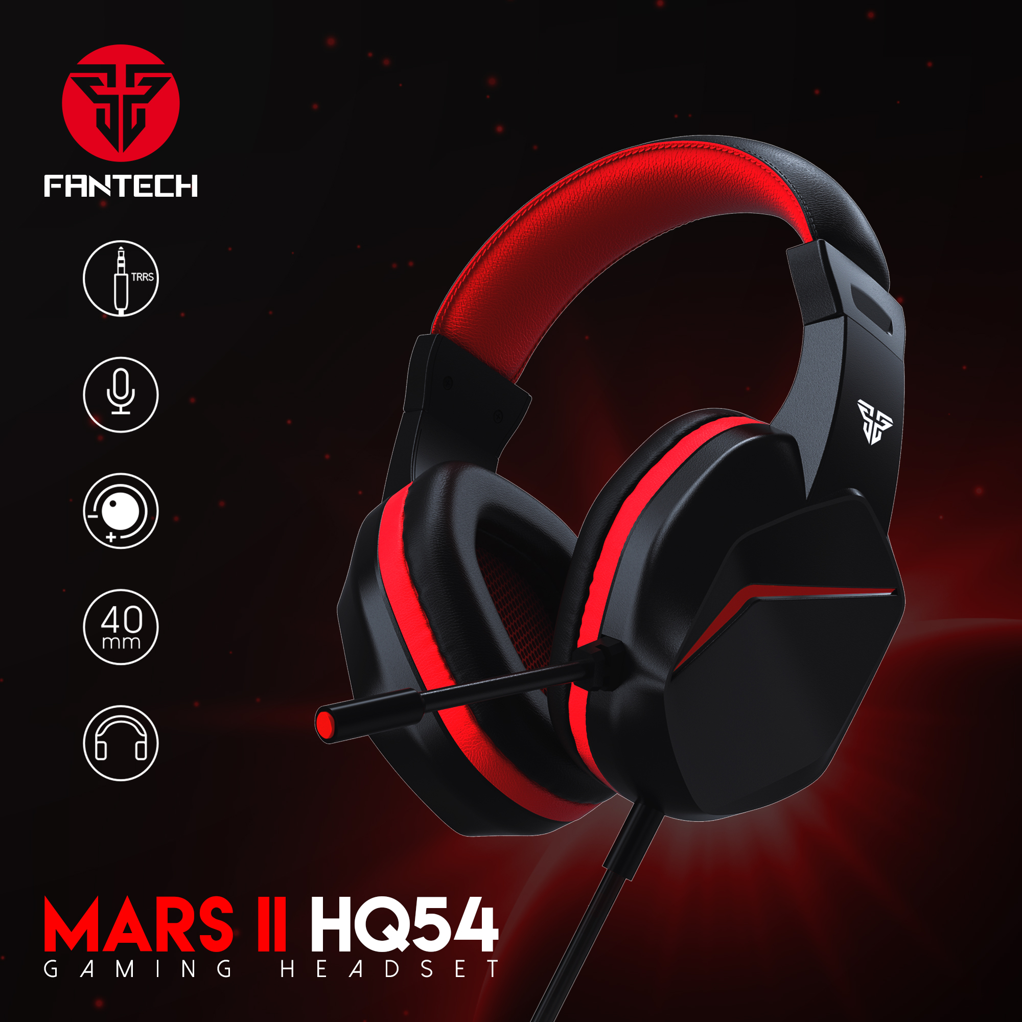 Over-Ear Gaming-Headset mit 3,5-mm-Kabel und Mikrofon