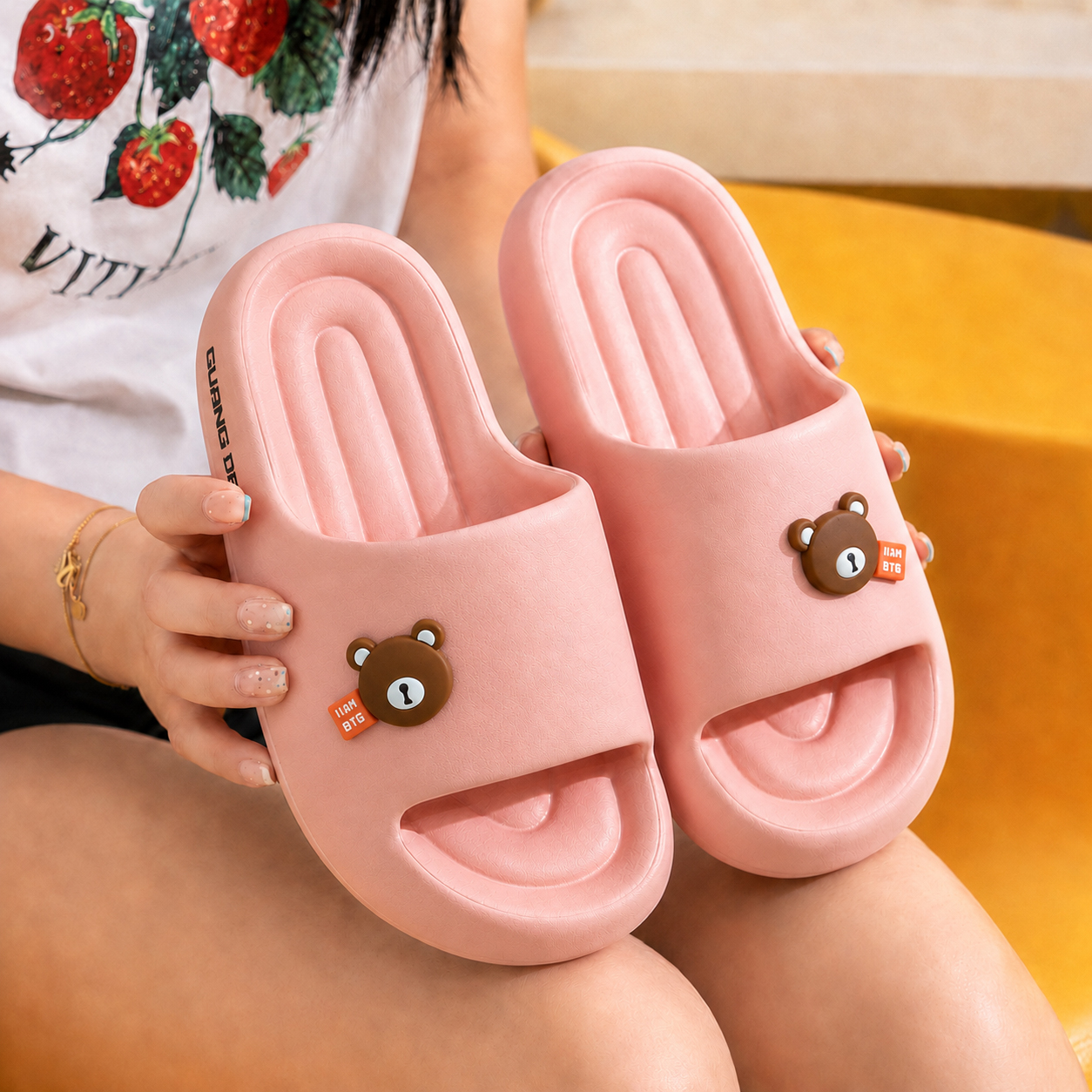Damen EVA-Slides Strandsandalen Rutschfest