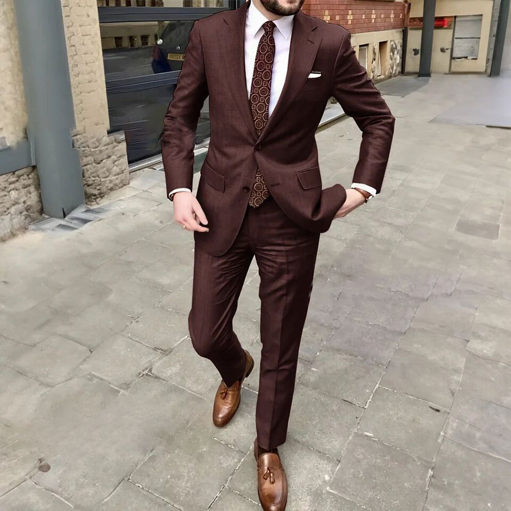 Herren-Business-Anzug, Zweiknopf, Slim Fit 2