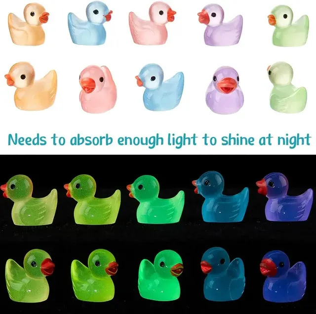 Leuchtende Mini-Enten-Figuren für Feengarten 2