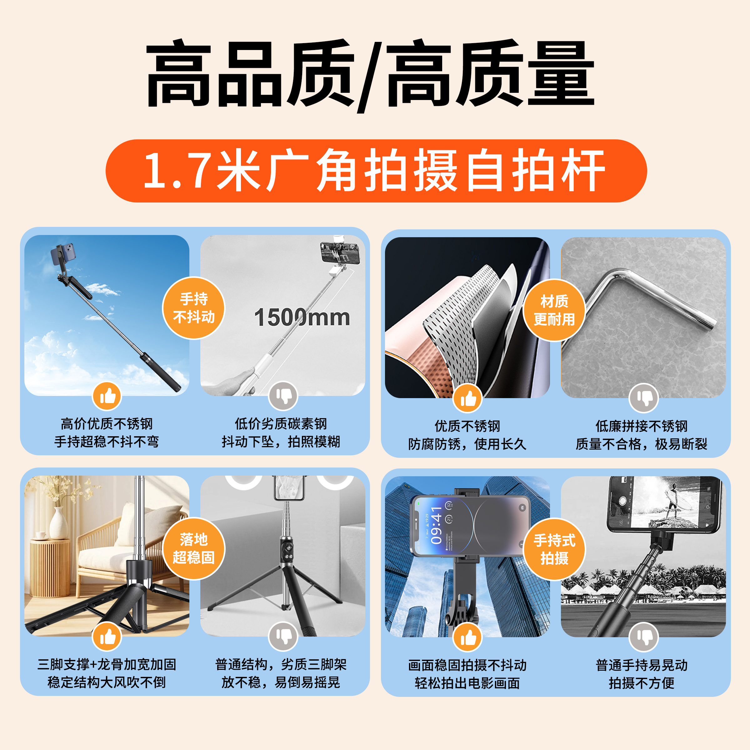Selfie-Stick mit Stativ 4