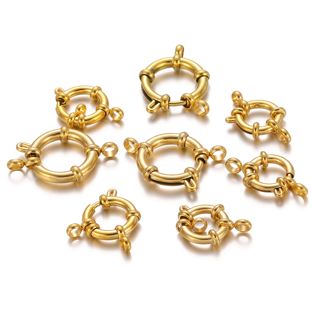 Goldene Edelstahl-Federringverschlüsse für Schmuck