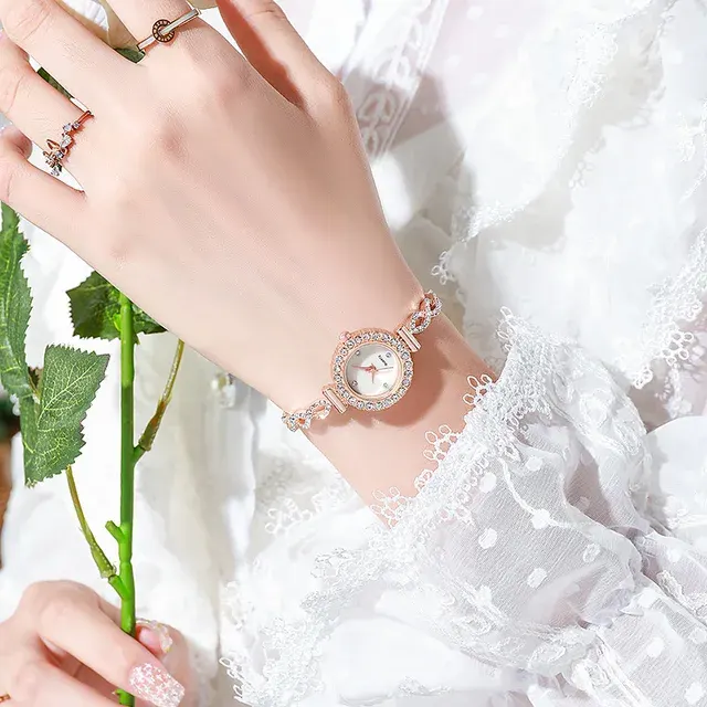 Glitzernde Strass-Armbanduhr für Frauen 4