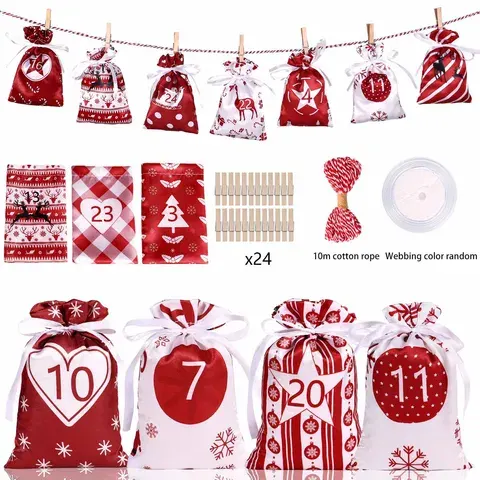 Stoff-Adventskalender Beutel