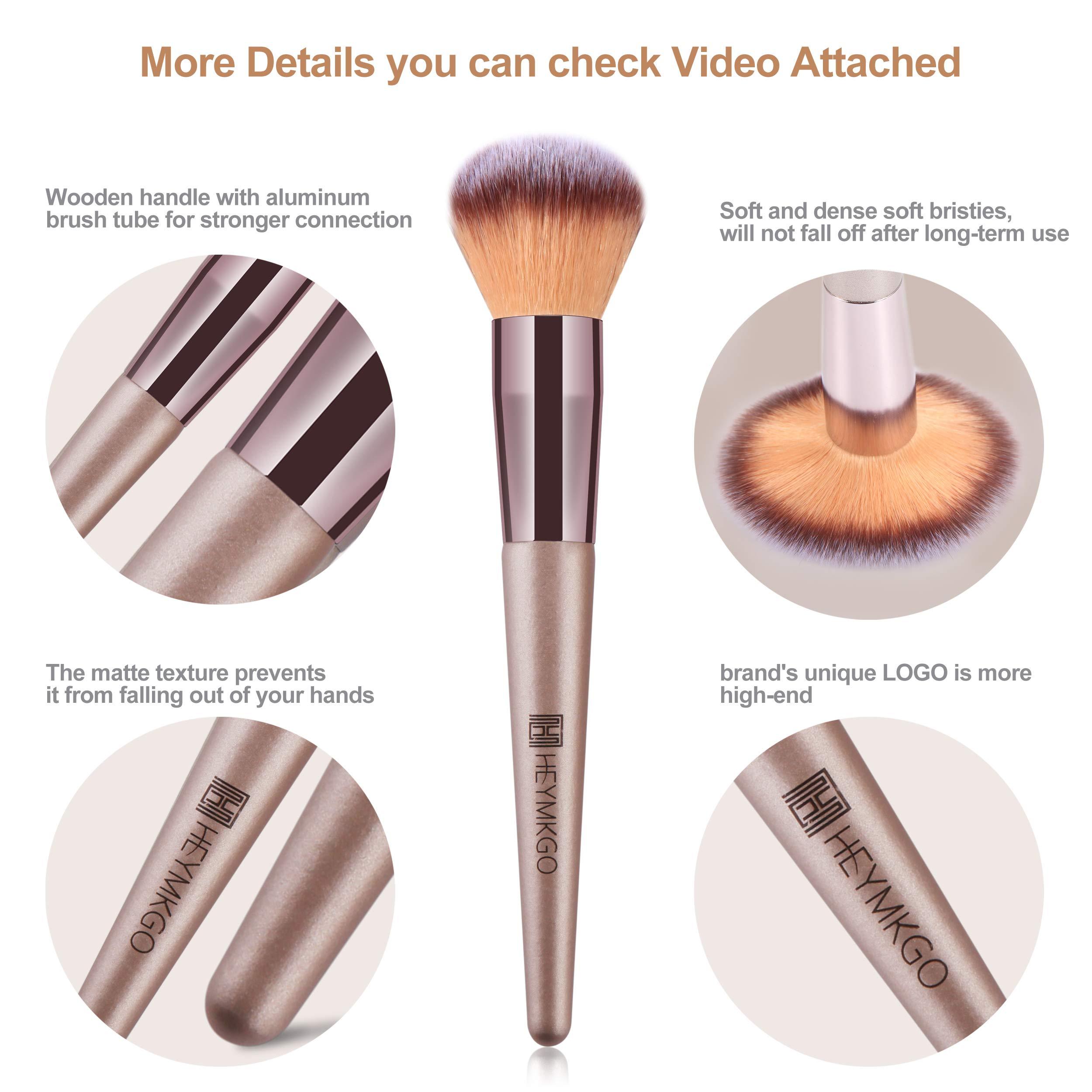 Champagnergold Make-up-Pinsel-Set mit Tasche 4