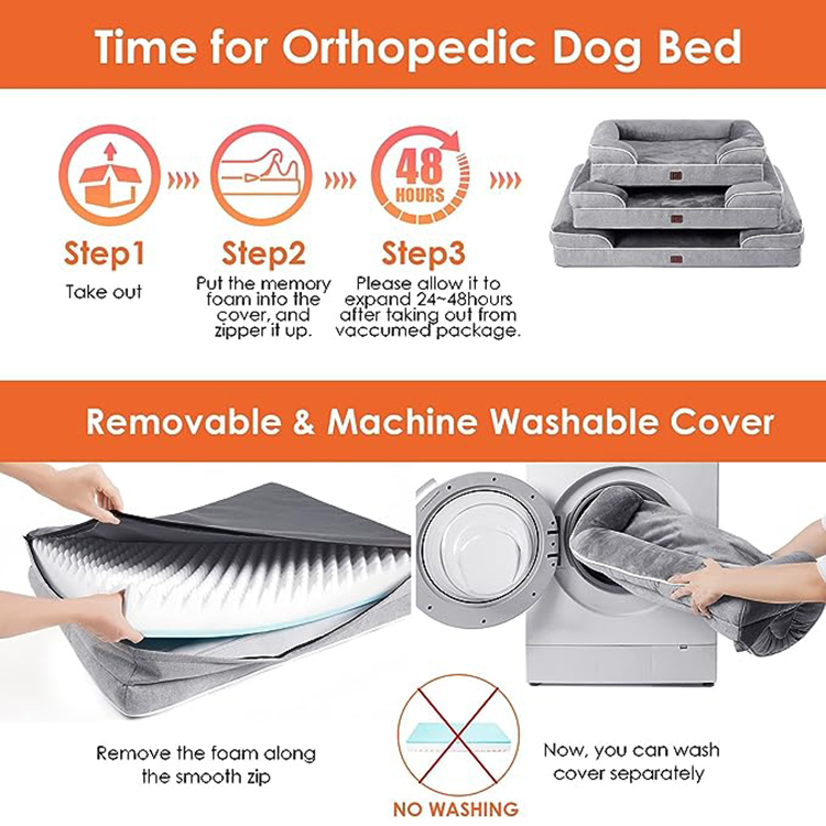 Orthopädisches Hundebett aus Memoryschaum, groß 3
