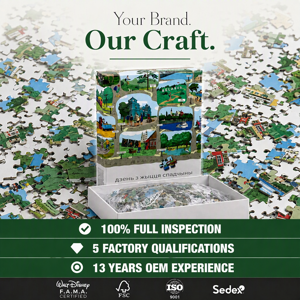 Kartonpuzzle mit 1000 Teilen und Mattlack
