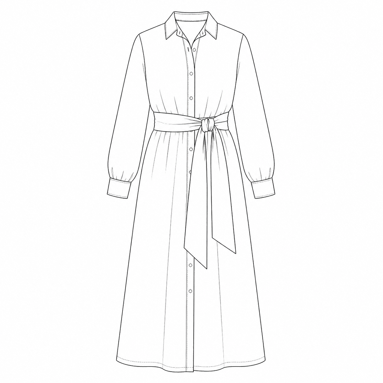 Langes Leinen Hemdkleid in Elfenbein 3