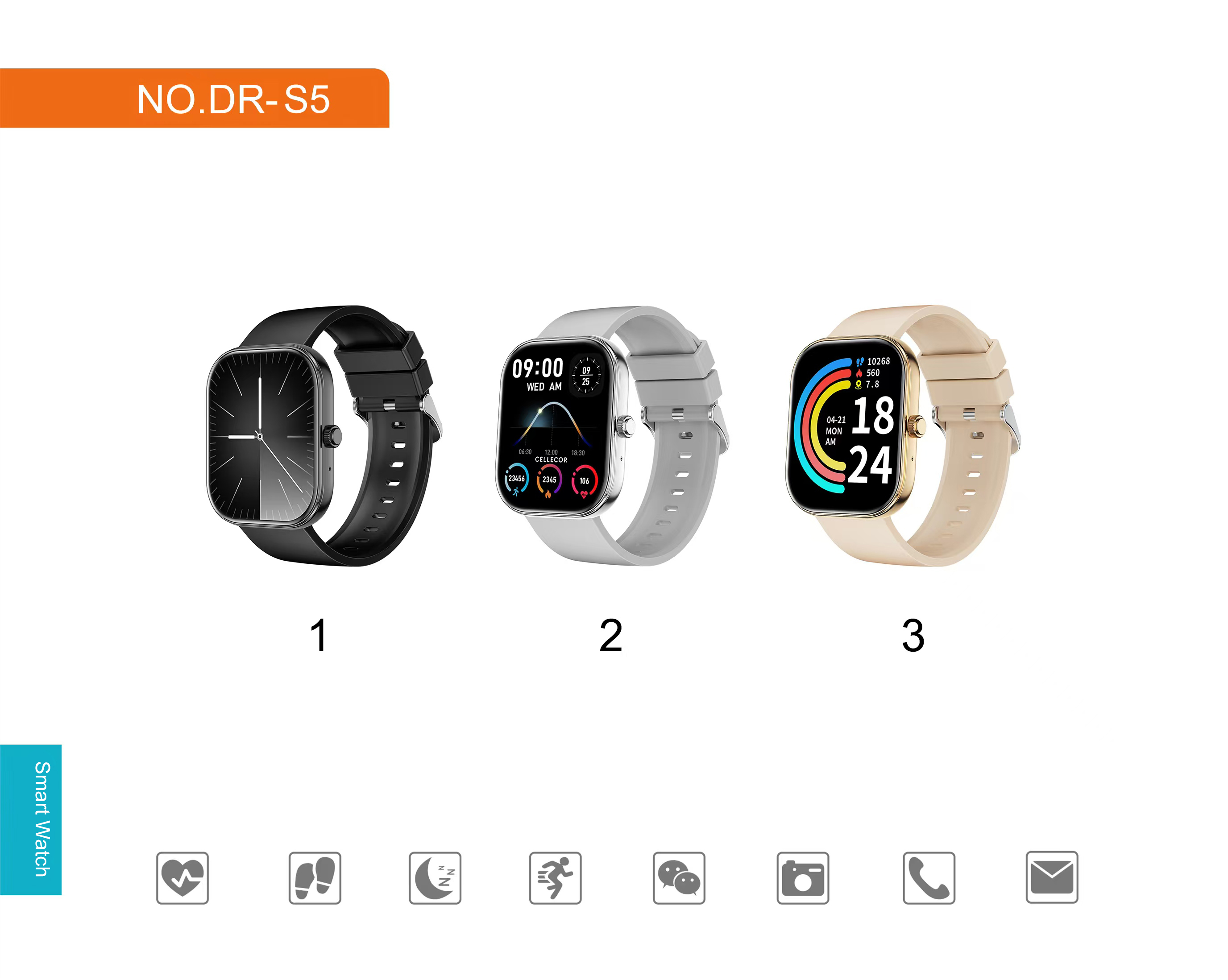 Wasserdichte Smartwatch mit Herzfrequenz- und Schlafmessung 2