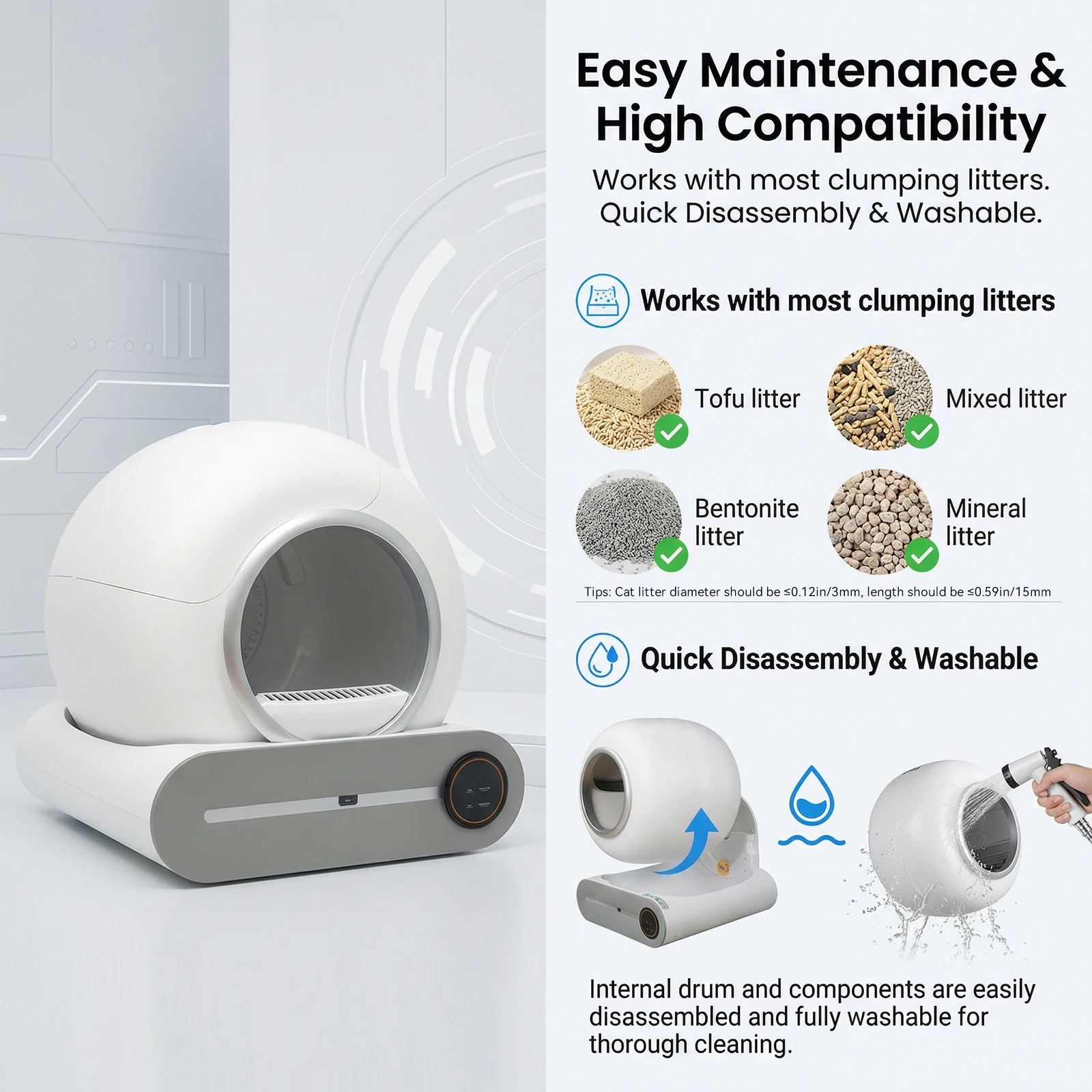 65-Liter Selbstreinigende Katzentoilette mit App 4