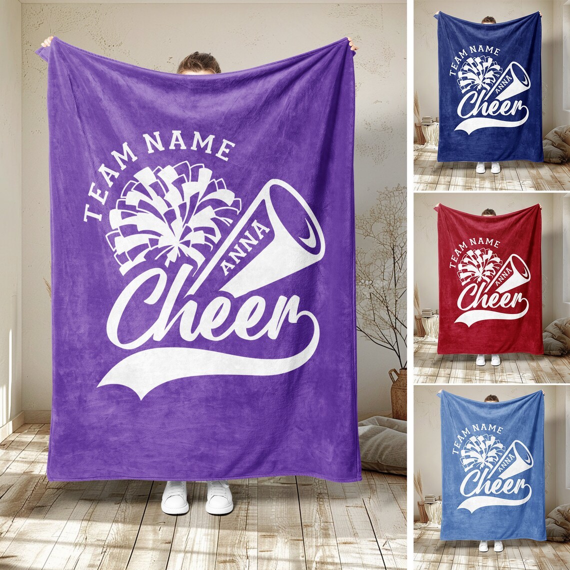 Cheerleading-Decke aus Sherpa-Fleece