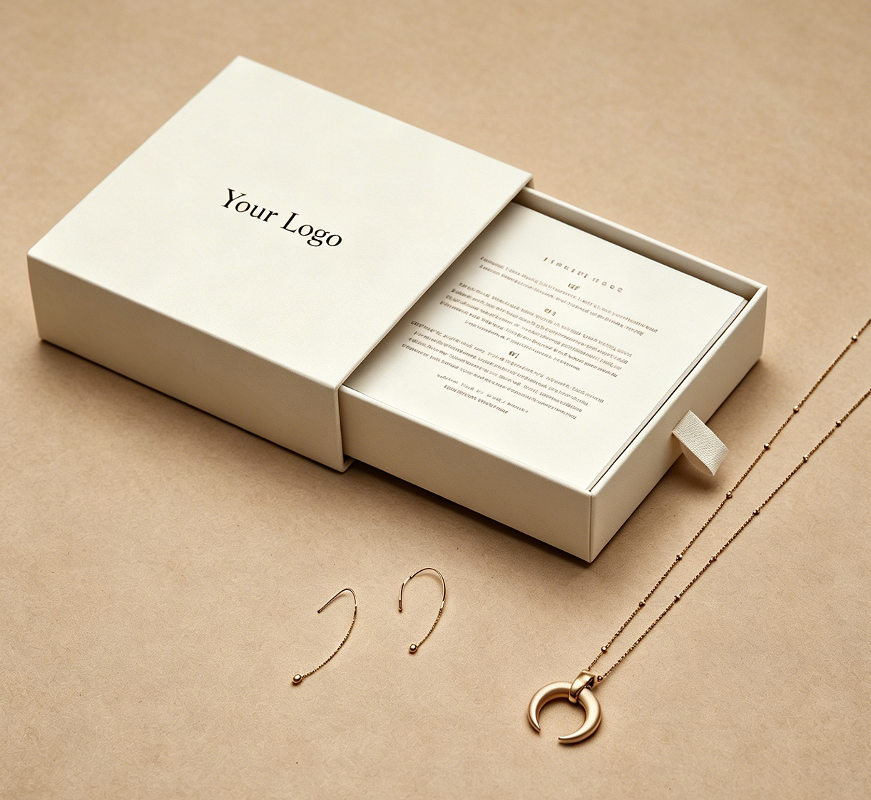 Luxus-Halskettenbox Graupappe Schubladen-Design