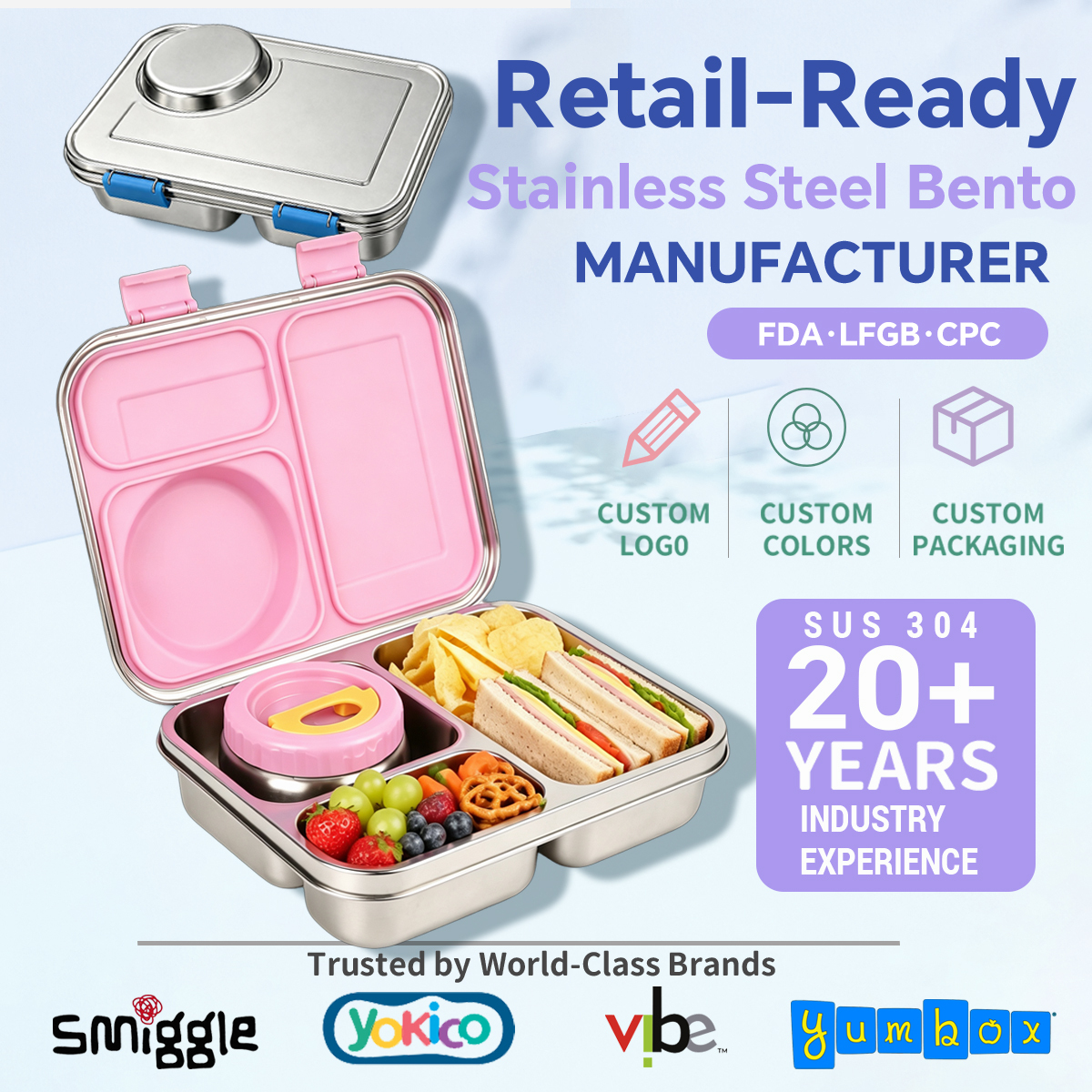 Edelstahl Bento Brotdose 304 Auslaufsicher