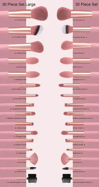 30-teiliges Make-up-Pinselset mit Foundation-Pinsel 4