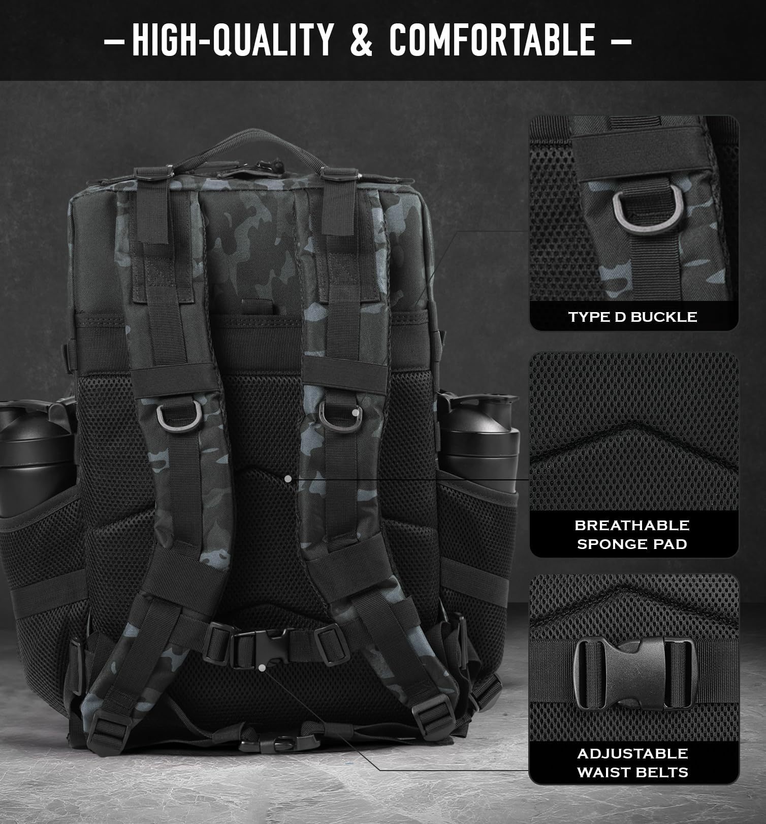 Taktischer Tarn-Wanderrucksack 45 Liter 3