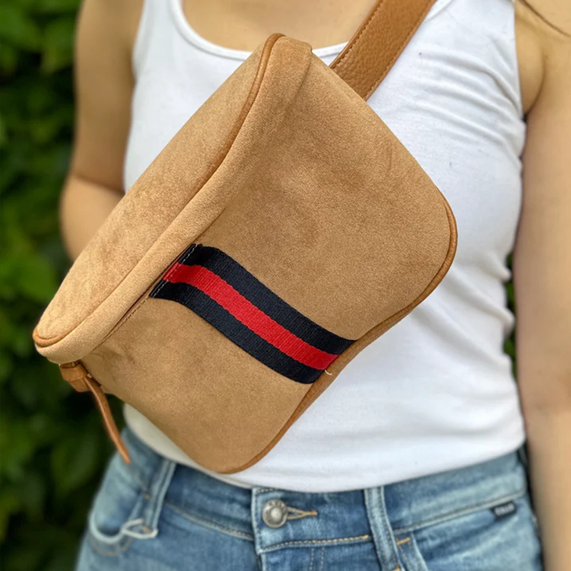 Damen Crossbody Bauchtasche aus Frottee 2
