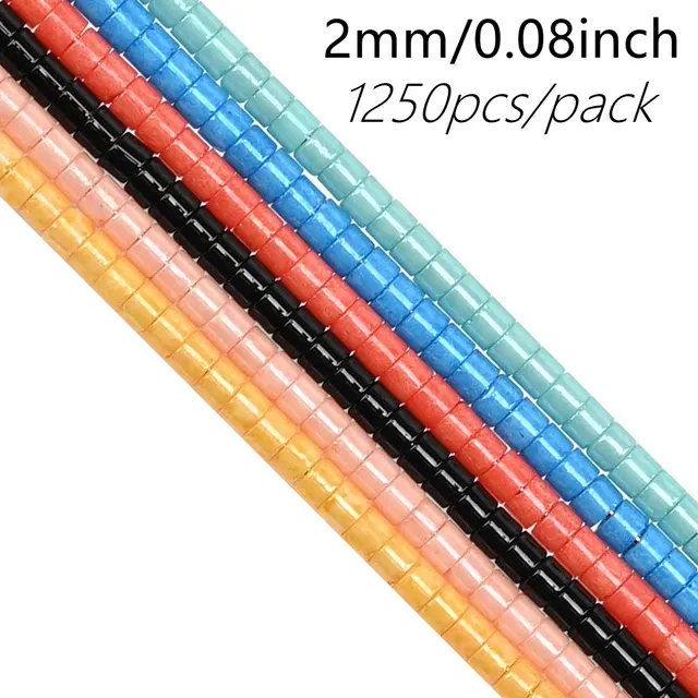 Undurchsichtige Glas-Zylinderperlen 2 mm 3