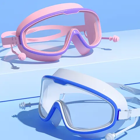 Schwimmbrille mit großem Rahmen, wasserdicht und beschlagfrei