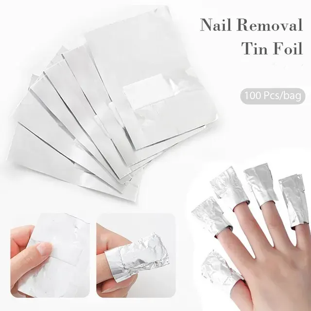 Aluminiumfolien-Nagelentferner-Wraps, 100 Stück 2