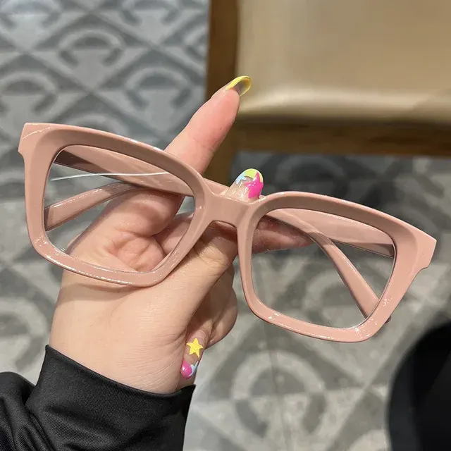 Retro-Quadratbrille mit Klarglas für Frauen 3