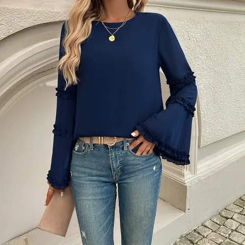 Bluse mit Glockenärmeln