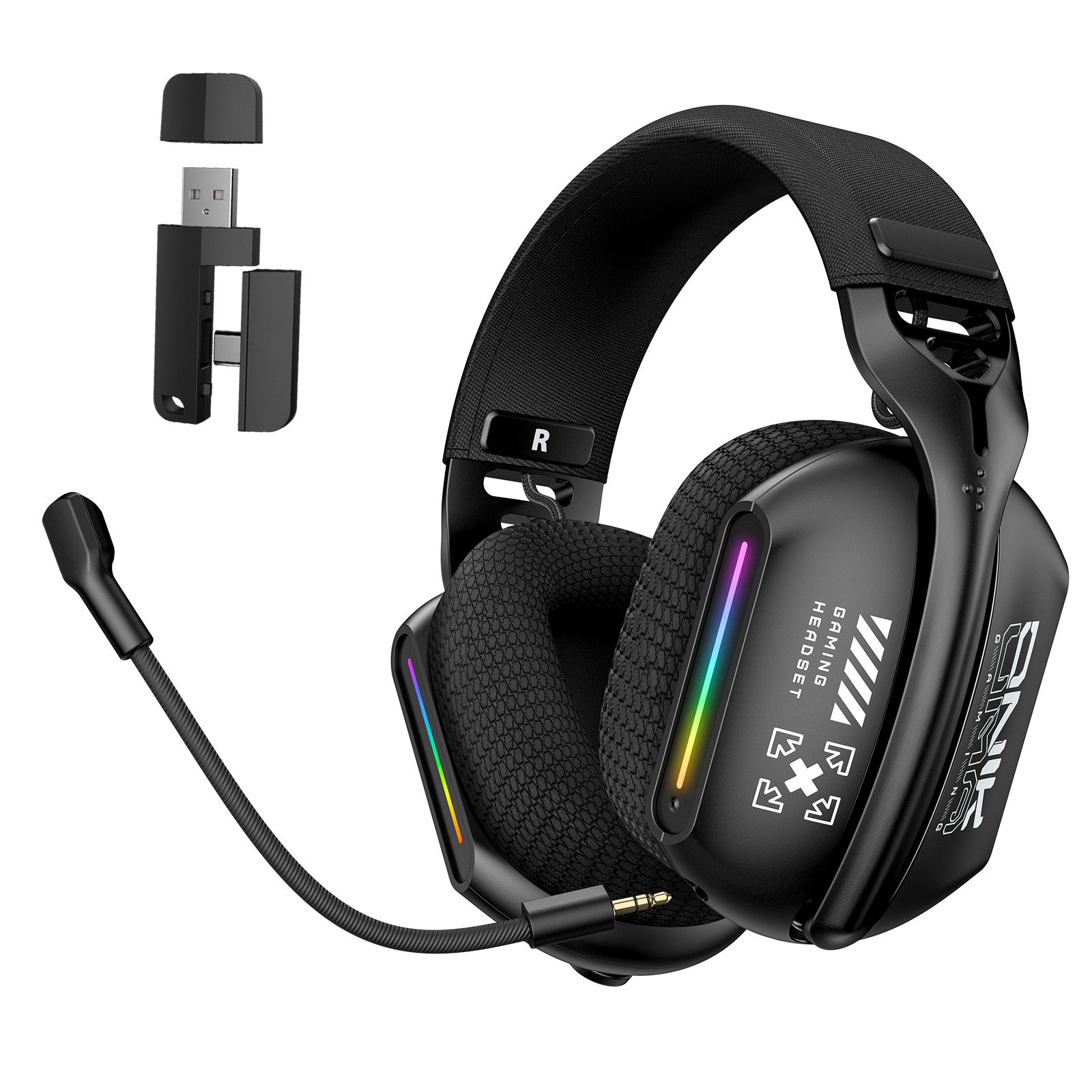 Kabelloses Gaming Headset mit Mikrofon Großer Akku