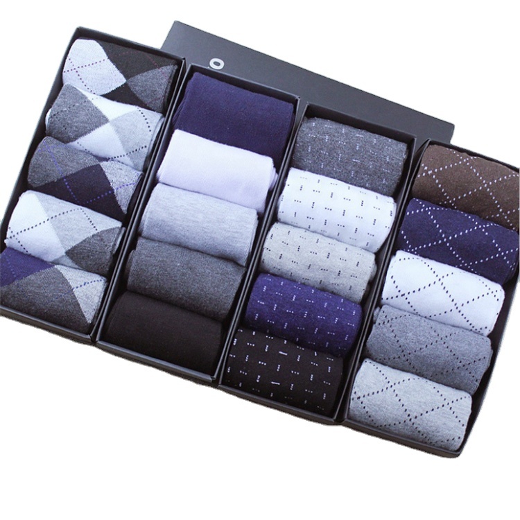 Herbst-Winter-Business-Socken aus Baumwolle, 5er-Box