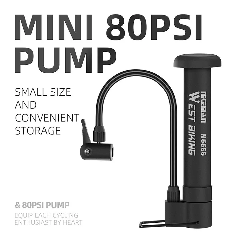 Manuelle Fahrrad-Bodenpumpe 80 PSI 2