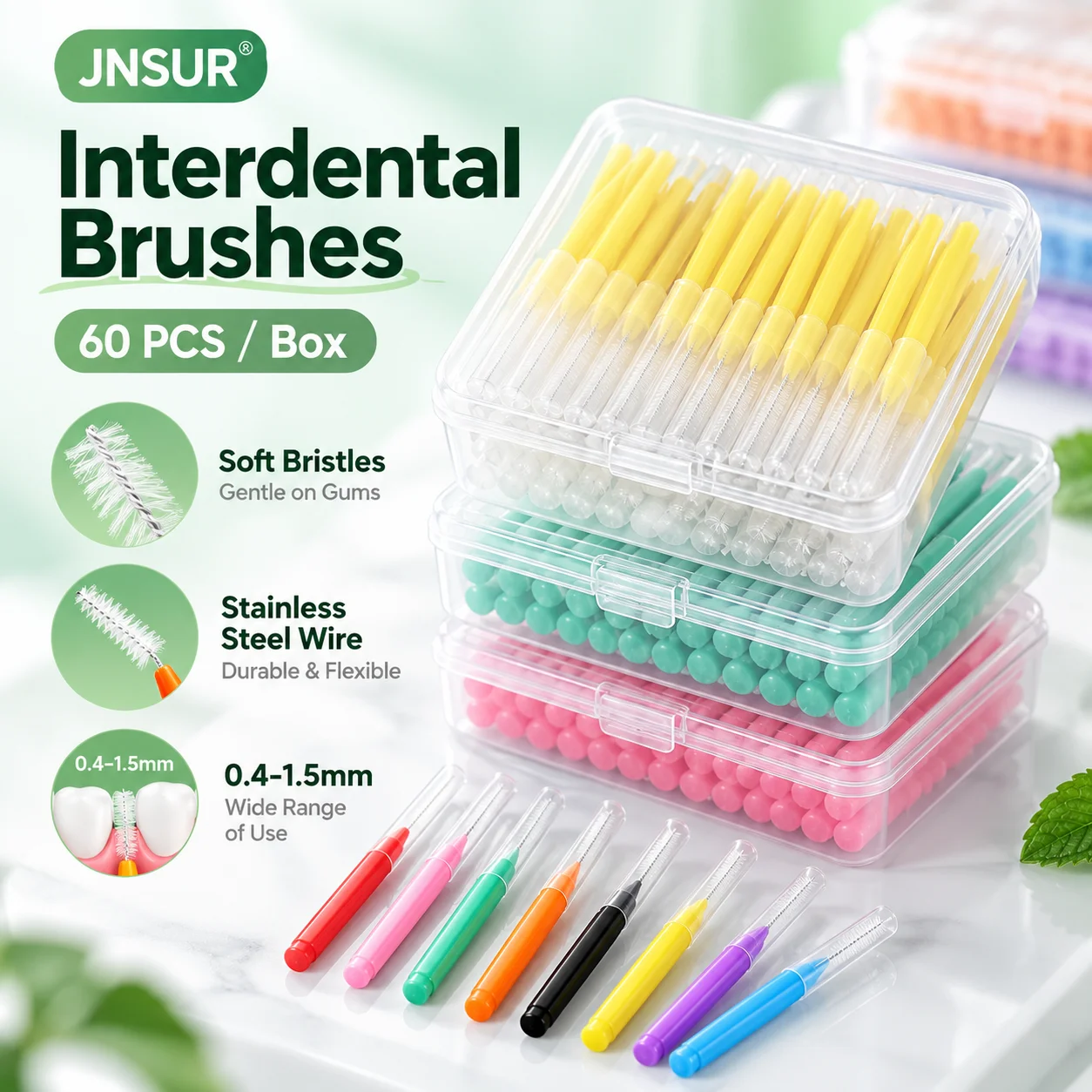 60er-Box Interdentalbürsten mit Edelstahldraht