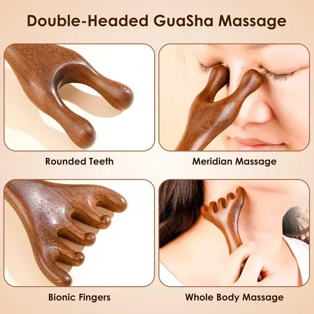 Gua-Sha-Kopfmassagegerät aus Sandelholz 2
