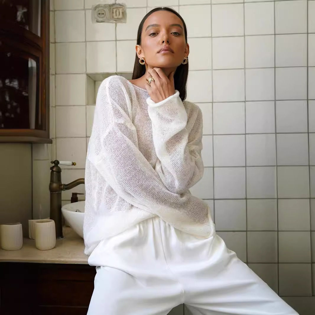 Damen-Pullover mit Glockenärmeln
