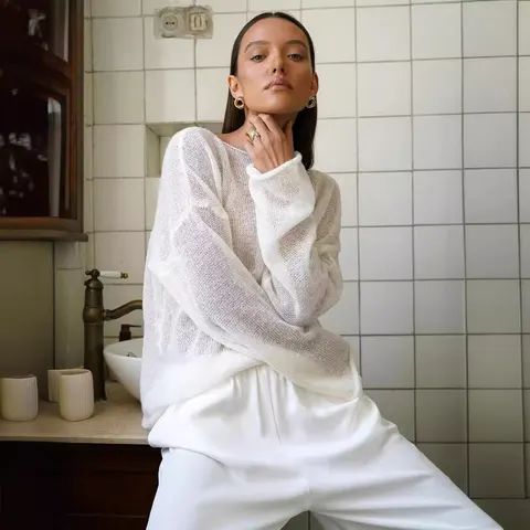 Damen-Pullover mit Glockenärmeln