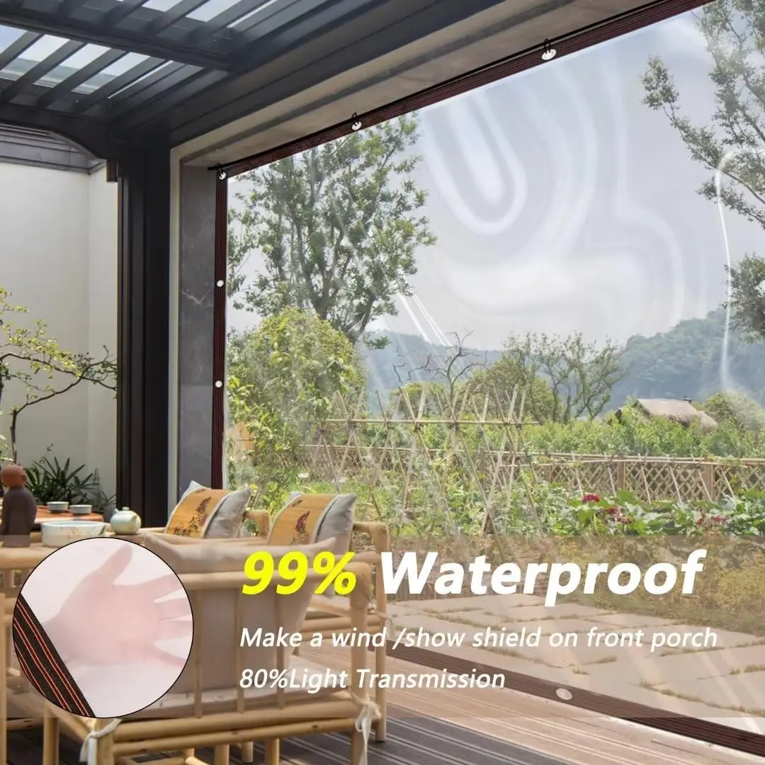 Wasserdichte Transparente Abdeckplane mit Ösen 3