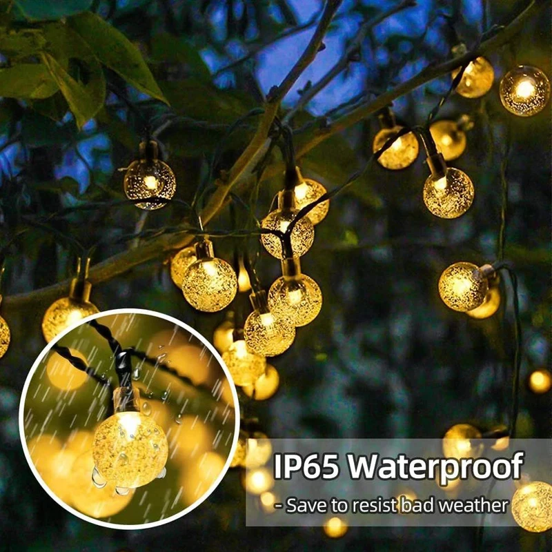 Solar-Lichterkette mit Kristallkugeln, 60 LED 3
