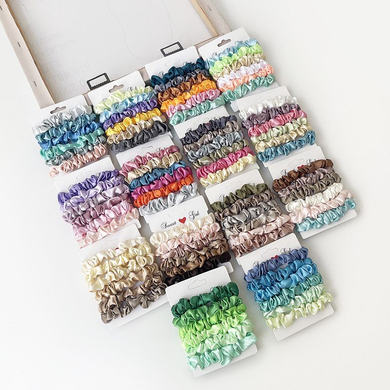 Minimalistisches Satin-Scrunchie-Set, 6 Stück 2