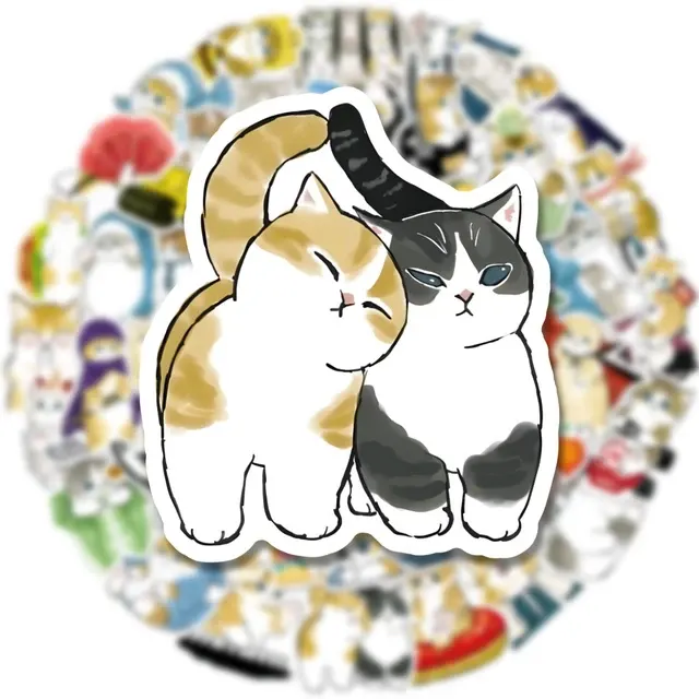 Niedliche Katzen-Kawaii-Cartoon-Aufkleber Set 3