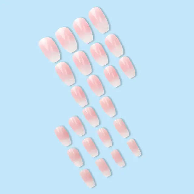 Kurze Ballerina Press-on Nägel in Rosa-Verlauf 3