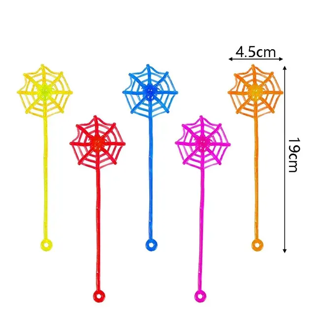 Dehnbares Klebehand Spinnennetz Spielzeug Set 4