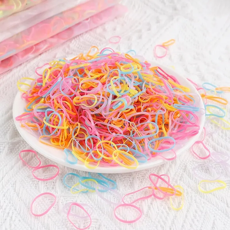 Bunte Einweg-Haargummis für Kinder 3