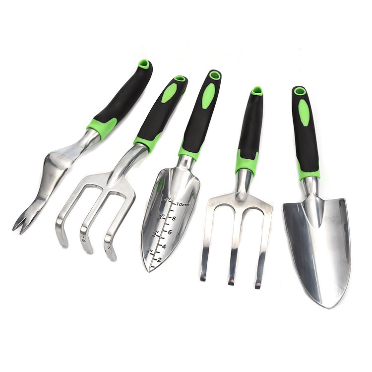 Edelstahl-Gartenwerkzeug-Set mit Gummigriffen 4