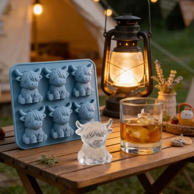 Silikon-Eiswürfelform mit Highland-Kuh-Motiv 2