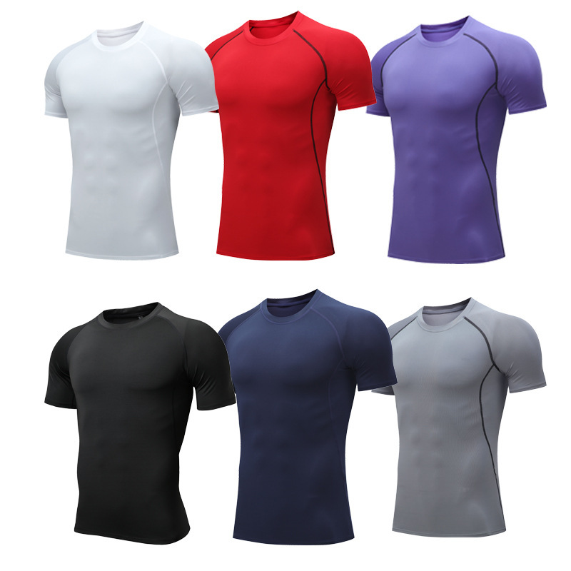 Herren-Sport-Kurzarmshirt, elastisch, schnelltrocknend