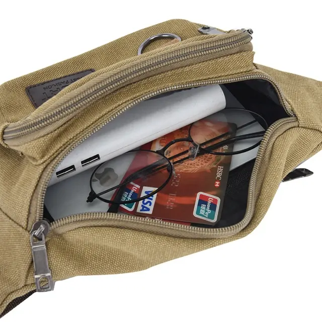 Canvas Brusttasche mit Hüftfunktion für Damen Herren 3